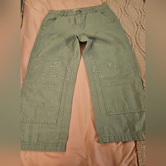 Urban Outfitters Green Wide-Leg  Double Knees Pants Size 28 - Picture 1 of 7